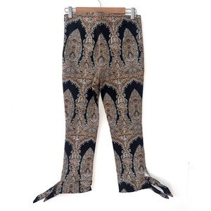 Free People Paisley Cropped Ankle Tie Pants